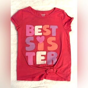 Carters “Best sister” graphic tee. Size 5t